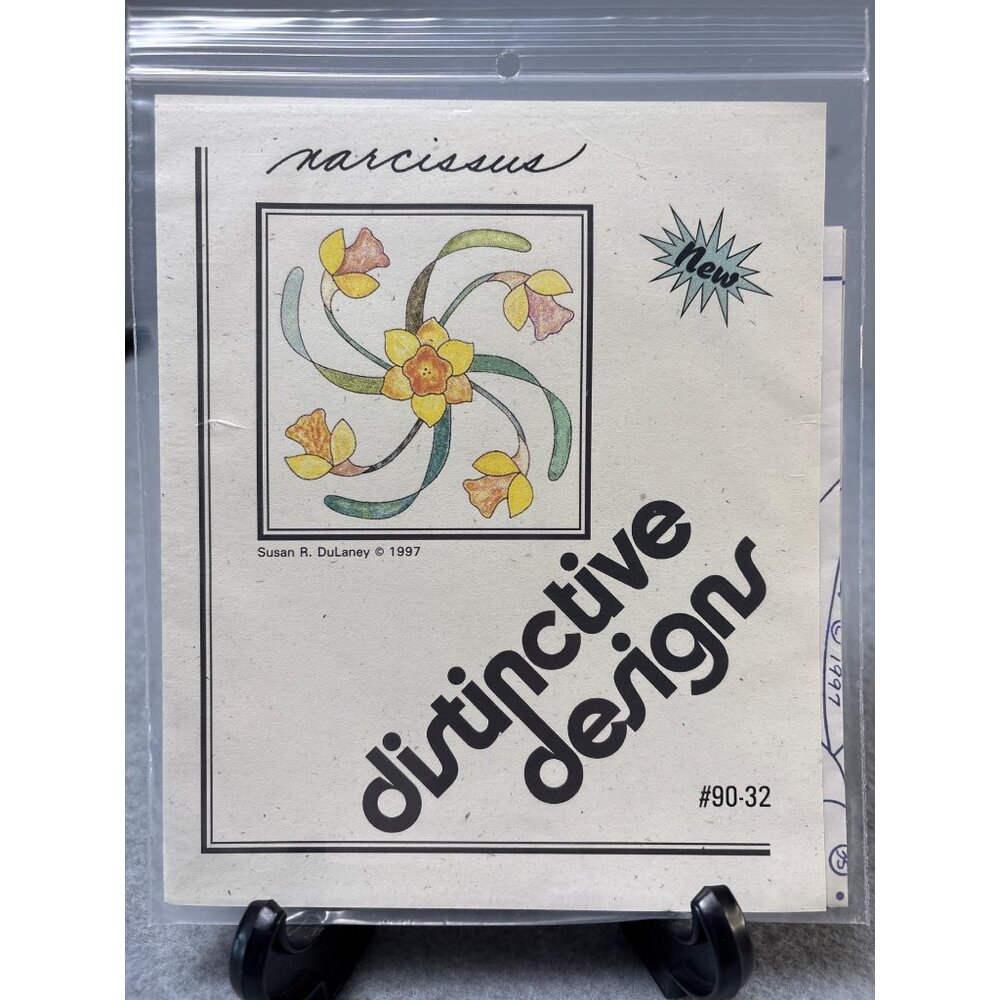 Narcissus Quilt Appliqué Pattern Distinctive Designs #90-32 12"x12" Flower Desig